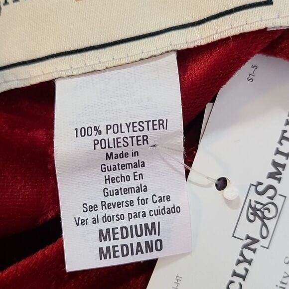 Jaclyn Smith Deep Red Velvet Embossed Robe, Size Medium,  NWT - Picture 9 of 10